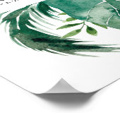 Leafy Monstera Green Fauna Hochzeitstabelle Poster (Ecke)