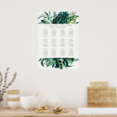 Leafy Monstera Green Fauna Hochzeitstabelle Poster (Küche)