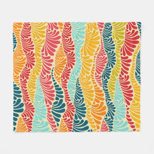 Leafy Mosaic Fleecedecke (Vorderseite (Horizontal))
