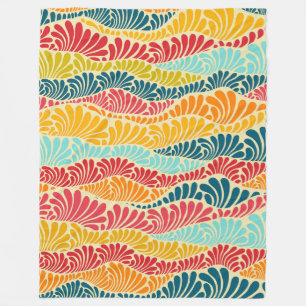 Leafy Mosaic Fleecedecke