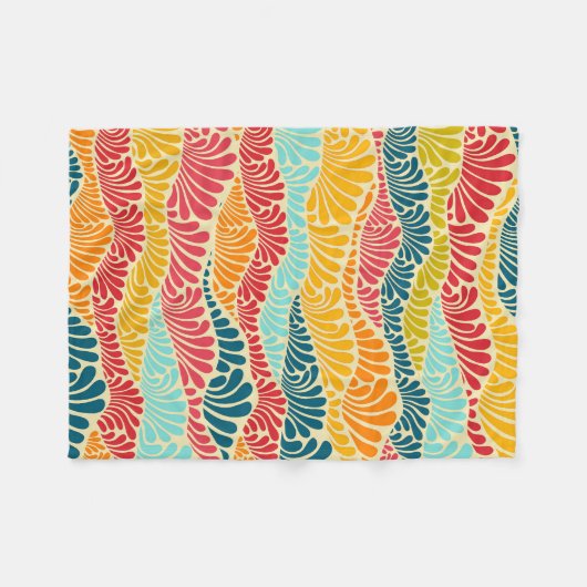 Leafy Mosaic Fleecedecke (Vorderseite (Horizontal))