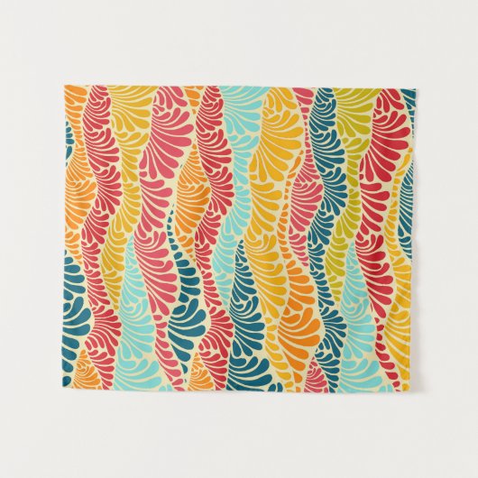 Leafy Mosaic Wandteppich (Vorderseite (Horizontal))