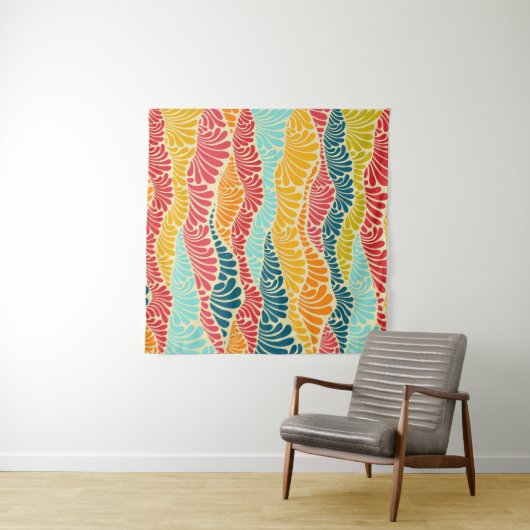 Leafy Mosaic Wandteppich (Beispiel (Horizontal))