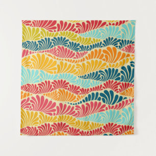 Leafy Mosaic Wandteppich