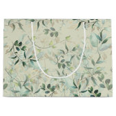 Leafy Mystique Pale Celadon Große Geschenktüte (Vorderseite)