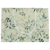 Leafy Mystique Pale Celadon Große Geschenktüte (Rückseite)