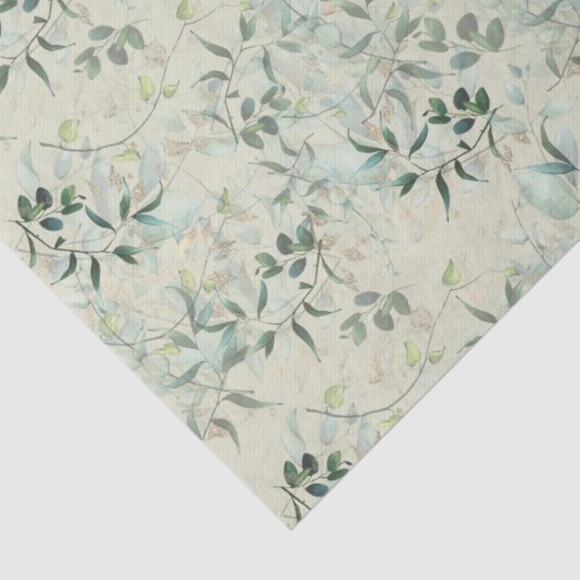 Leafy Mystique Pale Celadon Seidenpapier (Detail)