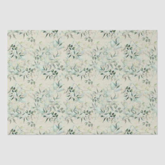 Leafy Mystique Pale Celadon Seidenpapier (Vorderseite)