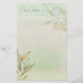 Leafy Ombre Personalisiert Stationery Briefpapier (Vorderseite)