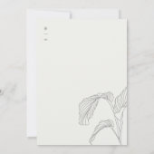 Leafy Palm Sketch Schwarz-weiß Babydusche einladen Dankeskarte (Rückseite)
