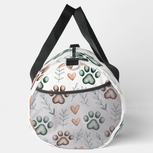 Leafy Paw Print Pet Travel Duffle Bag (Rechts)