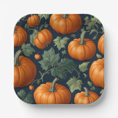 Leafy Pumpkin Patch Pappteller (Vorderseite)