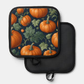 Leafy Pumpkin Patch Topflappen (Vorderseite/Rückseite)