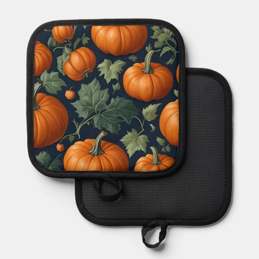 Leafy Pumpkin Patch Topflappen (Vorderseite/Rückseite)