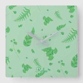 Leafy Quadratische Wanduhr