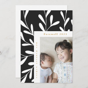 Leafy Rahmen Schwarz-Weiß-Foto Abschiedszeit 2023 Feiertagskarte