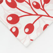 Leafy Red Pattern Moderne Elegante Mit Monogramm Fleecedecke (Ecke)