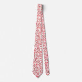 Leafy Red Pattern Moderne Elegante Mit Monogramm Krawatte (Vorderseite)