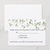 Leafy RSVP Card Karte (Vorne/Hinten)