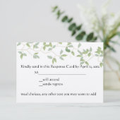 Leafy RSVP Card Karte (Stehend Vorderseite)