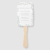 Leafy Sage Green Elegant Monogram Wedding Program Fächer (Vorderseite)