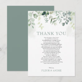 Leafy Sage Green Eukalyptus Garden Wedding Dankeskarte