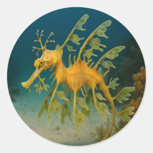 Leafy Sea Dragon Runder Aufkleber