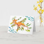 Leafy Seadragon Artwork Blank Grußkarte Karte (Gelbe Blume)