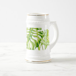 Leafy Skulpturen auf einem Stein Bierglas