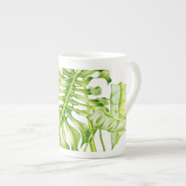 Leafy Skulpturen auf einer Knochen-China-Tasse Porzellantasse