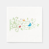 Leafy Staff Line Paper Napkins Serviette (Vorderseite)