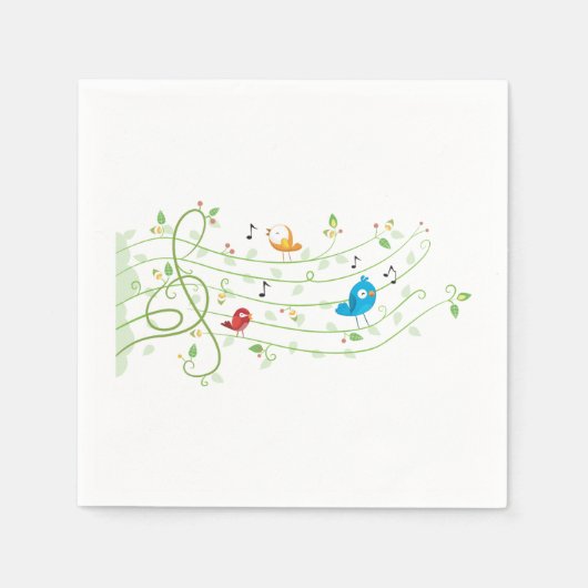 Leafy Staff Line Paper Napkins Serviette (Vorderseite)