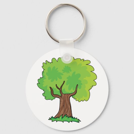 Leafy Tree Green Blätter Schlüsselanhänger (Vorderseite)