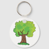 Leafy Tree Green Blätter Schlüsselanhänger (Rückseite)