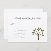 Leafy Tree Wedding Response RSVP Karte (Vorne/Hinten)
