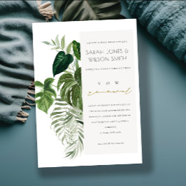 Leafy Tropical Palm Foliage Vow Renewal Einladung