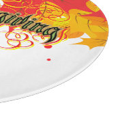 Leafy Typographic Erntedank Day Words Schneidebrett (Ecke)