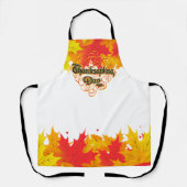 Leafy Typographic Erntedank Day Words Schürze (Vorderseite)