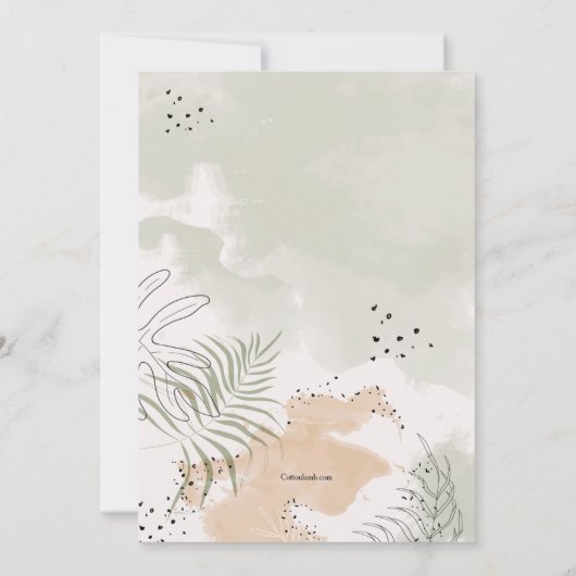 Leafy Watercolor Einladung (Rückseite)