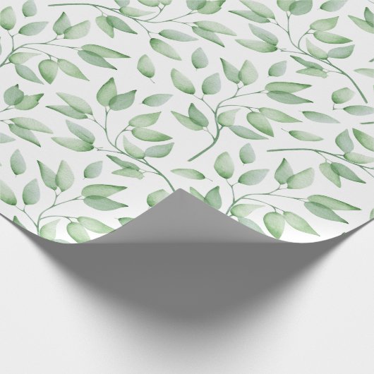 Leafy Watercolor Geschenkpapier (Ecke)