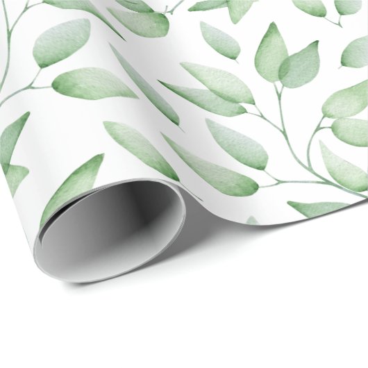 Leafy Watercolor Geschenkpapier (Rolleneckpunkt)