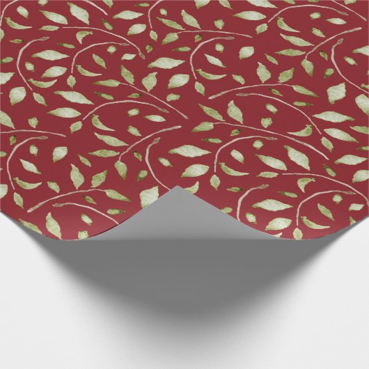 Leafy Watercolor Geschenkpapier (Ecke)