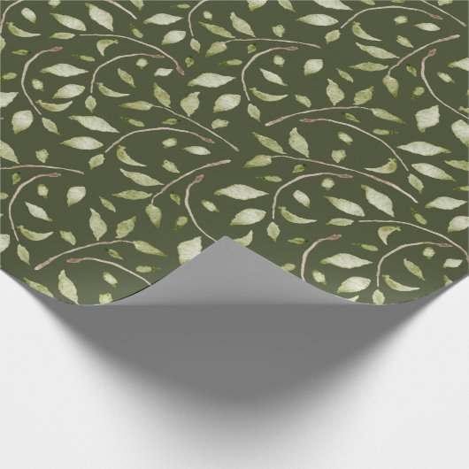Leafy Watercolor Geschenkpapier (Ecke)