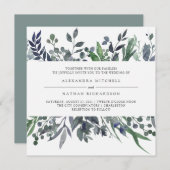 Leafy Watercolor | Hochzeit Einladung (Vorne/Hinten)