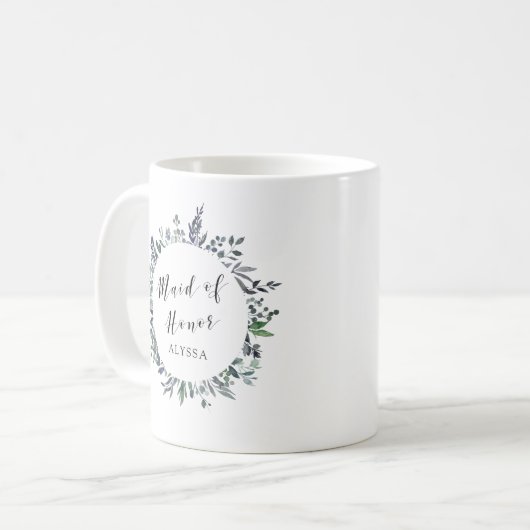 Leafy Watercolor | TRAUZEUGIN Kaffeetasse (Vorderseite Links)