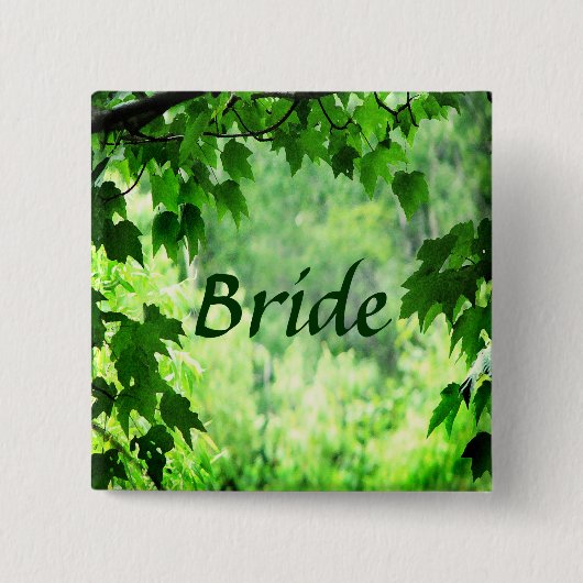 Leafy Wedding Bridal Button (Vorderseite)