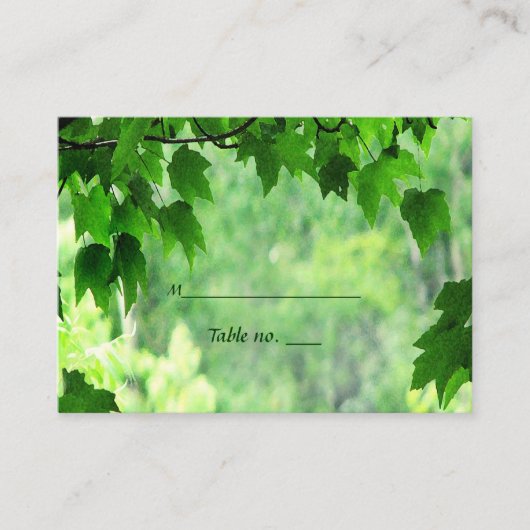 Leafy Wedding Escort Card Platzkarte (Vorderseite)