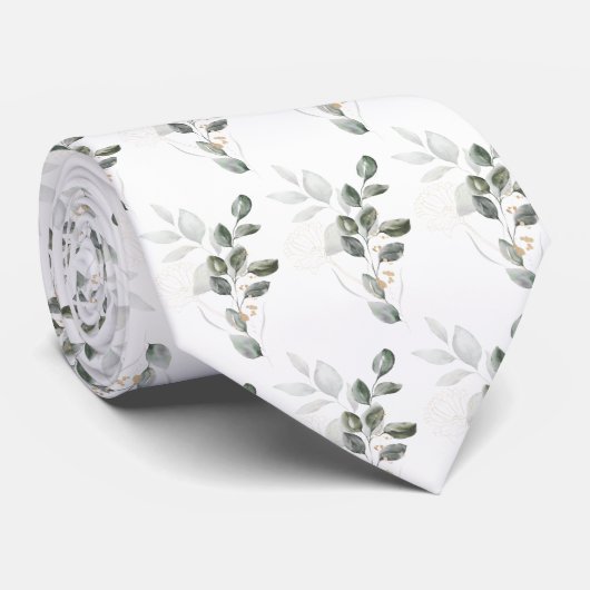 Leafy wedding Neck Tie Krawatte (Gerollt)