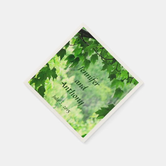 Leafy Wedding Paper Napkins Serviette (Ecke)