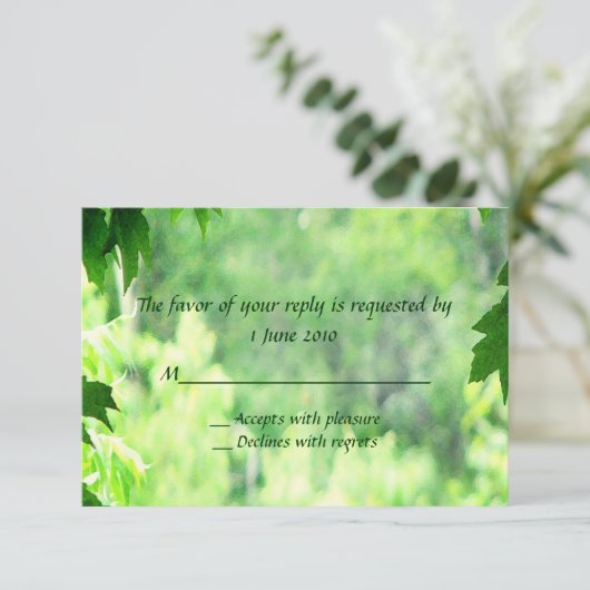 Leafy Wedding RSVP (Stehend Vorderseite)